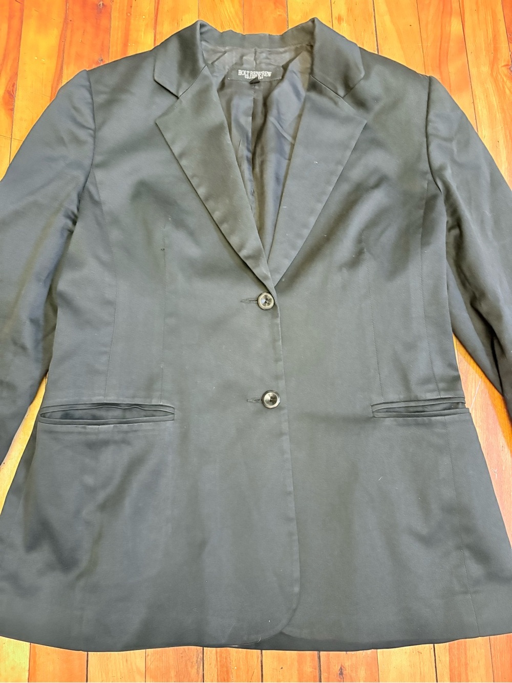 HOLT RENFREW Black Classic Tailored Blazer Fully Lined - Size 8